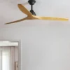 Ventilador de techo Alo - Faro - Ventilador sin luz, aspas de madera, apto para techo inclinado