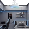 Ventilador de techo con luz Auron - AJP - Ventilador blanco con RGB, altavoz Bluetooth y aspas retráctiles