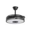 Ventilador de techo con luz Auron - AJP - Luz RGB, altavoz Bluetooth y acabado negro con aspas retráctiles