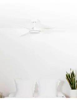 Ventilador de techo con luz Barth - Faro - Ventilador blanco, ultrasilencioso