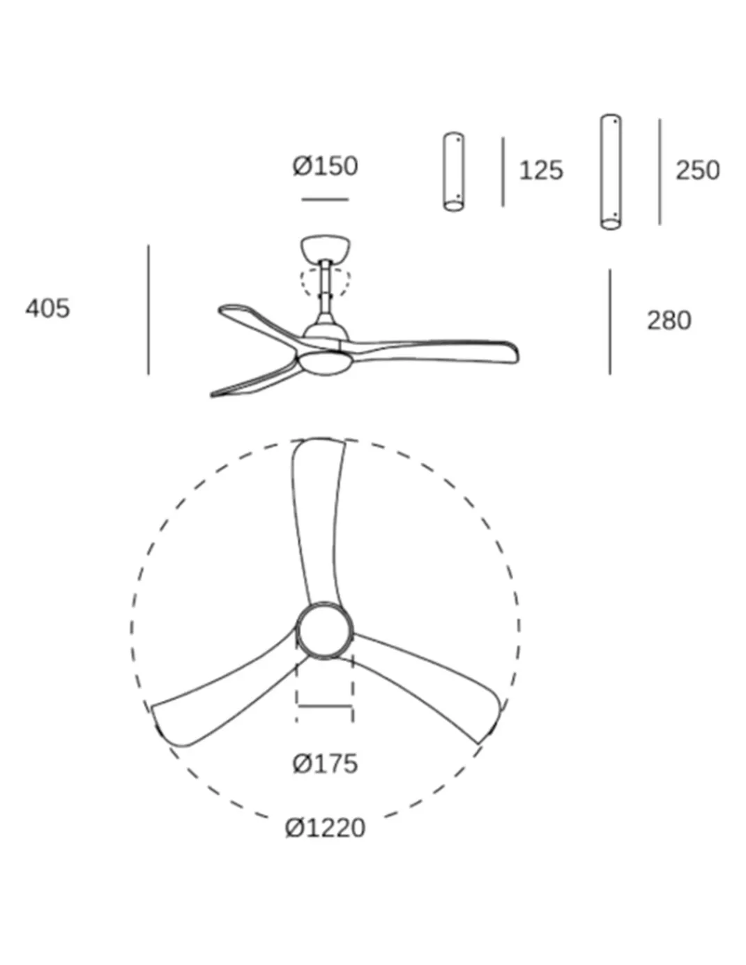 Ventilador de techo con luz Bosc - FORLIGHT - Ventilador DC de madera oscura, 6 velocidades