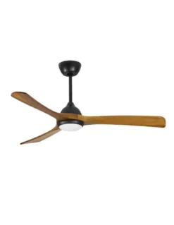 Ventilador de techo con luz Bosc - FORLIGHT - Ventilador DC de madera oscura, 6 velocidades