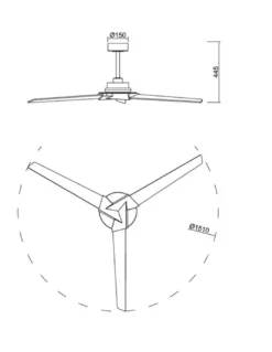 Ventilador de techo con luz Brisa Mini - Mantra - Apto exterior IP44, 8 velocidades, palas reversibles