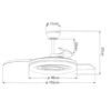 Ventilador de techo con luz Bribón - AJP - Ventilador blanco con luz regulable, aspas retráctiles y difusor decorativo