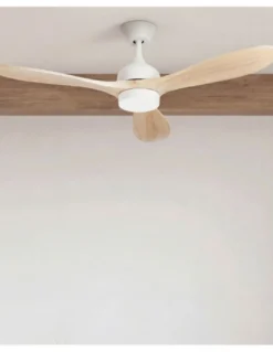 Ventilador de techo con luz Calar - FORLIGHT - Palas de madera, LED regulable
