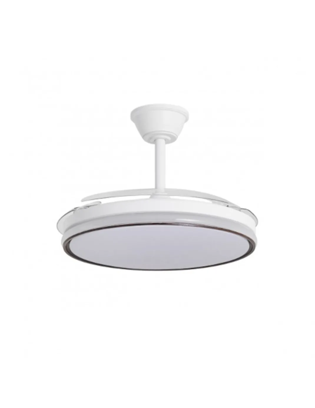 Ventilador de techo con luz Dublin - AJP - Aspas retráctiles en madera oscura con mando a distancia y luz regulable