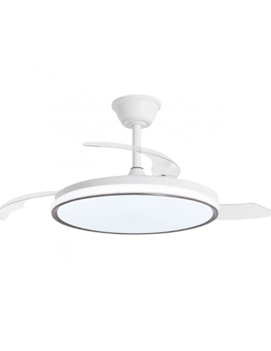 Ventilador de techo con luz Dublin - AJP - Aspas retráctiles en madera oscura con mando a distancia y luz regulable
