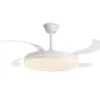 Ventilador de techo con luz Ecos - AJP - Ventilador blanco con palas retráctiles