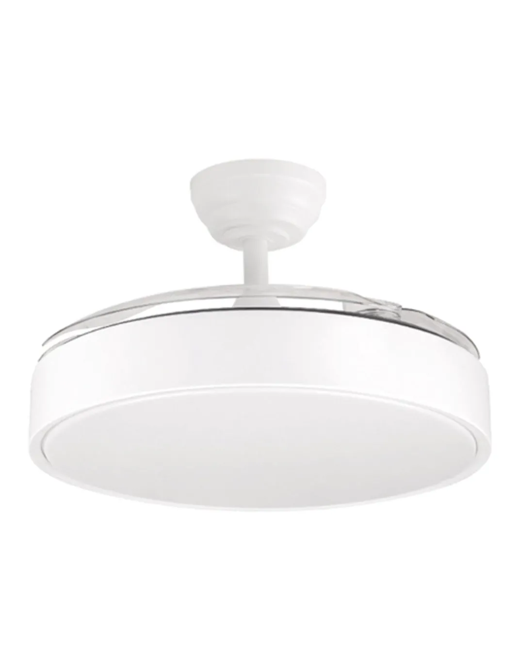 Ventilador de techo con luz Esla - ALG - Aspas retráctiles en blanco con mando a distancia y motor ultrasilencioso