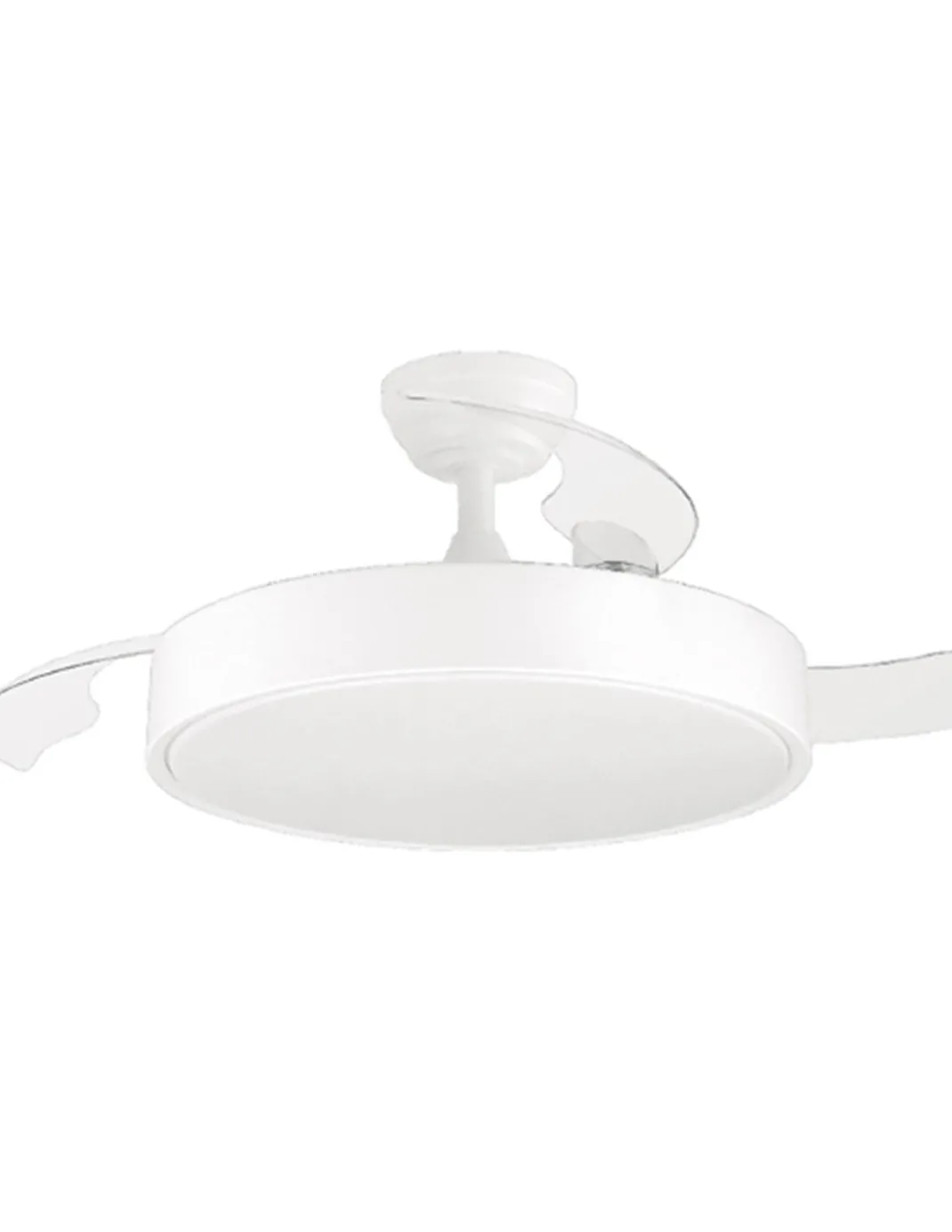 Ventilador de techo con luz Esla - ALG - Aspas retráctiles en blanco con mando a distancia y motor ultrasilencioso