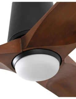 Ventilador de techo con luz Heywood Tub LED L - Faro - Ventilador DC de nogal