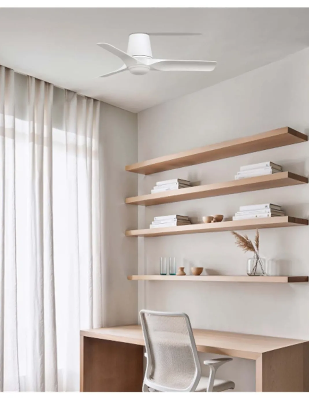 Ventilador de techo con luz Hey Tub LED S - Faro - Diseño blanco, motor DC