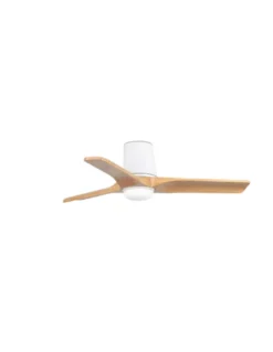 Ventilador de techo con luz Heywood Tub LED S - Faro - Ventilador DC con palas de pino