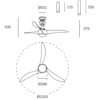 Ventilador de techo con luz Helix - FORLIGHT - Ventilador LED blanco con 2 alturas