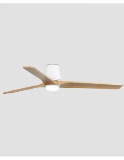 Ventilador de techo con luz Heywood Tub LED L - Faro - Ventilador DC de pino