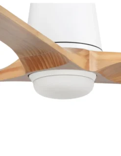 Ventilador de techo con luz Heywood Tub LED L - Faro - Ventilador DC de pino