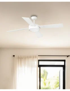 Ventilador de techo con luz Hydra - Faro - Ventilador blanco ultrasilencioso