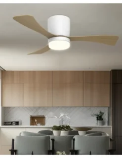 Ventilador de techo con luz Kent - AJP - Ventilador LED silencioso de madera