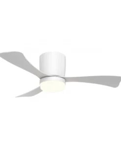 Ventilador de techo con luz Kent - AJP - Ventilador silencioso y pequeño, color blanco