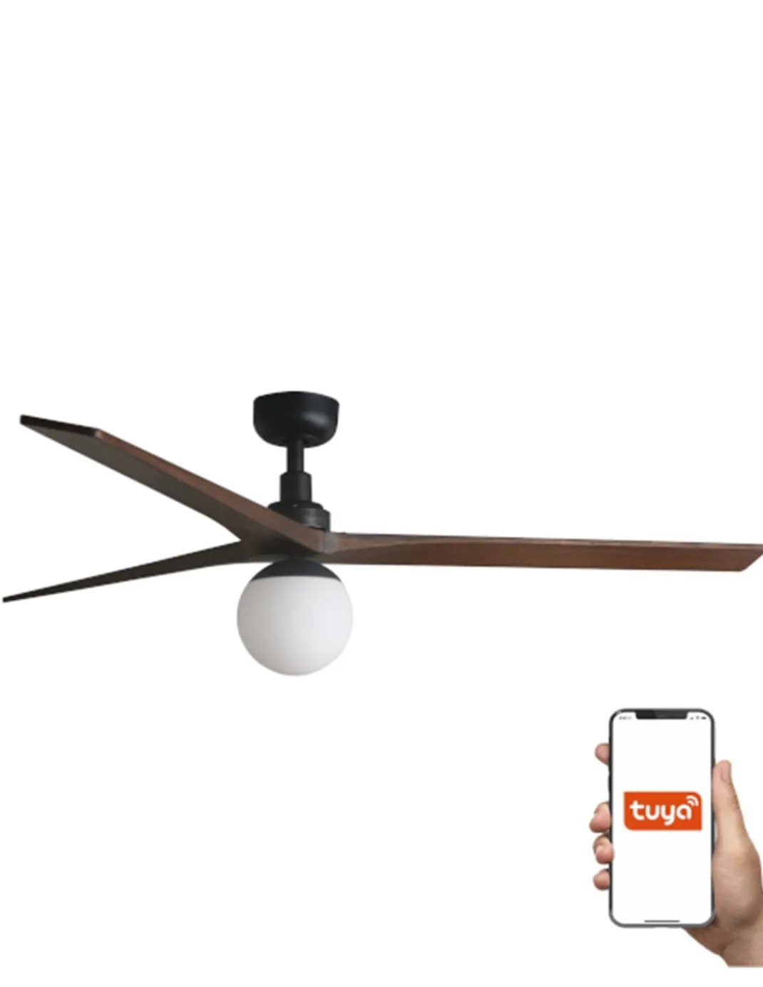 Ventilador de techo con luz Klim Smart L - Faro - Ventilador DC, palas nogar oscuro