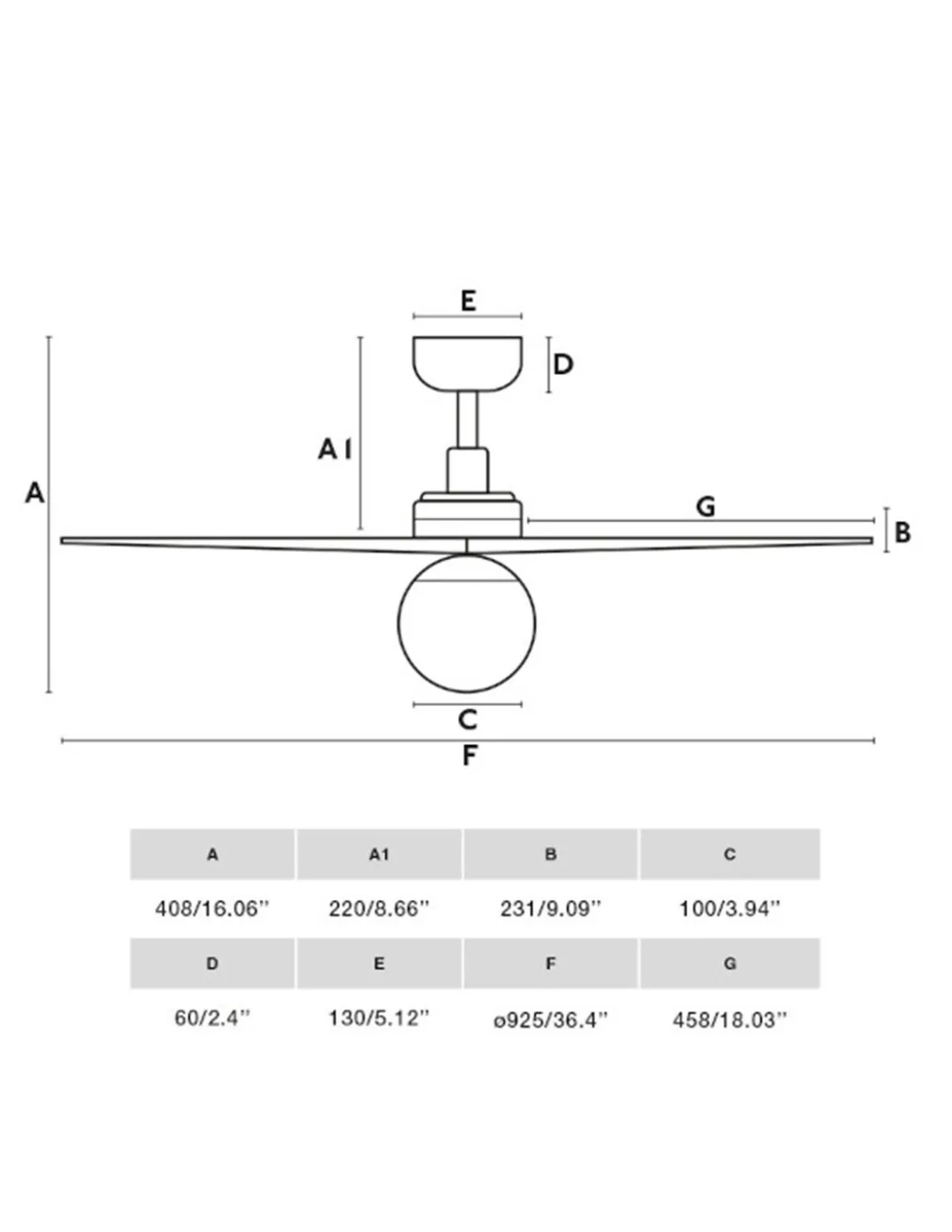 Ventilador de techo con luz Klim Smart S - Faro - Ventilador inteligente y silencioso, luz bola