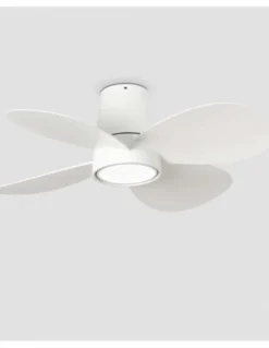 Ventilador de techo con luz Klover - Faro - Ventilador blanco LED