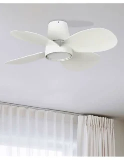 Ventilador de techo con luz Klover - Faro - Ventilador blanco LED