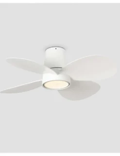 Ventilador de techo con luz Klover - Faro - Ventilador blanco LED