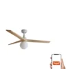 Ventilador de techo con luz Klim Smart M - Faro - Ventilador inteligente y silencioso, luz bola