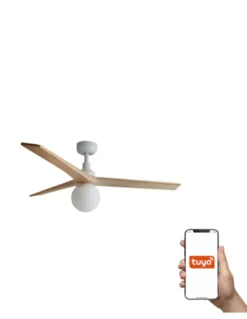Ventilador de techo con luz Klim Smart M - Faro - Ventilador inteligente y silencioso, luz bola