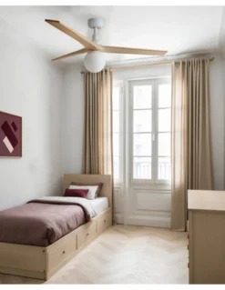 Ventilador de techo con luz Klim Smart M - Faro - Ventilador inteligente y silencioso, luz bola