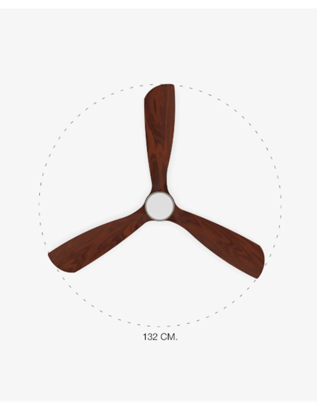 Ventilador de techo con luz Lantau L - Faro - Ventilador DC de nogal