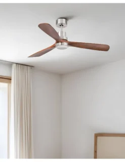 Ventilador de techo con luz Lantau L - Faro - Ventilador DC de nogal