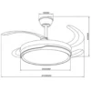Ventilador de techo con luz Lima - AJP - Ventilador blanco y plata con aspas retráctiles, luz regulable y mando a distancia