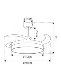 Ventilador de techo con luz Mini Malta - AJP - Acabado café compacto con aspas retráctiles, luz regulable y mando a distancia