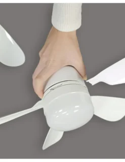 Ventilador de techo con luz Nano - AJP - Ventilador blanco LED, motor DC, 3 velocidades