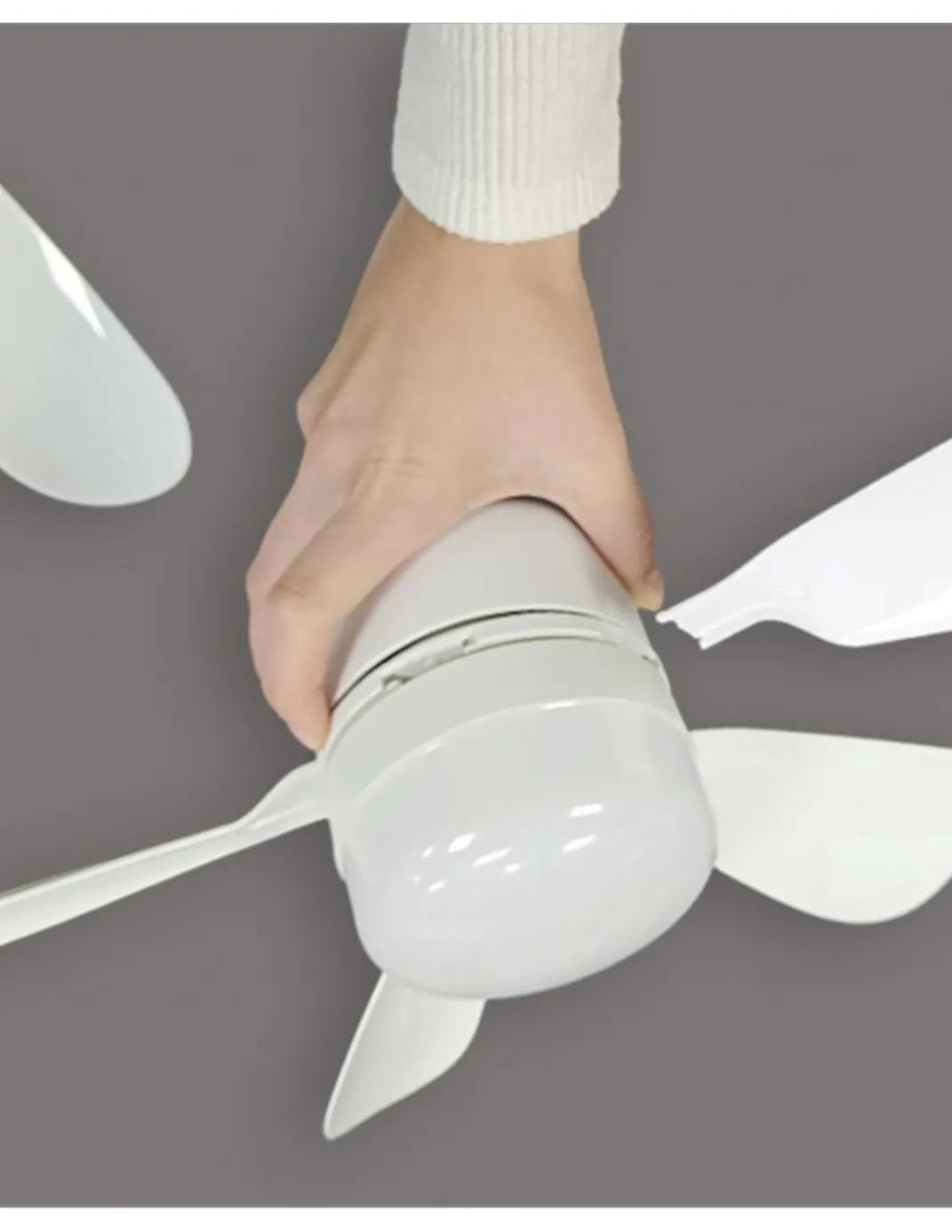 Ventilador de techo con luz Nano - AJP - Ventilador blanco LED, motor DC, 3 velocidades
