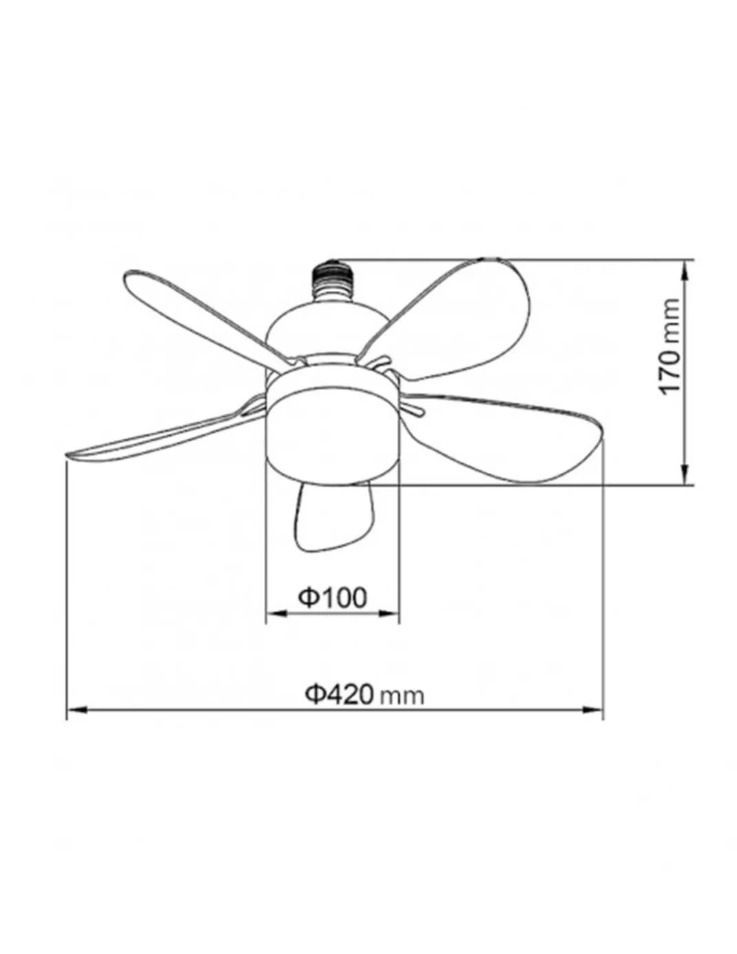 Ventilador de techo con luz Nano - AJP - Ventilador blanco LED, motor DC, 3 velocidades