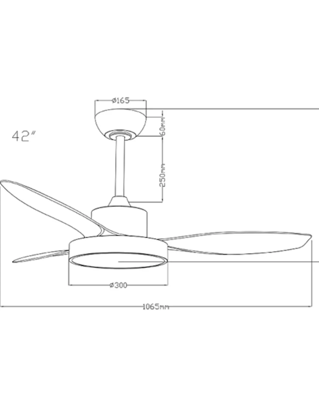 Ventilador de techo con luz Nilo Mini - ALG - Ventilador blanco con 3 palas fijas y motor ultrasilencioso