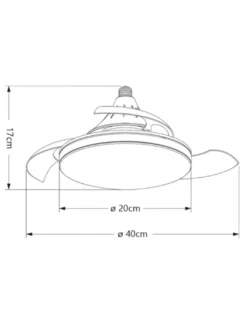 Ventilador de techo con luz Nino - AJP - Aspas retráctiles en blanco con 3 velocidades y temporizador