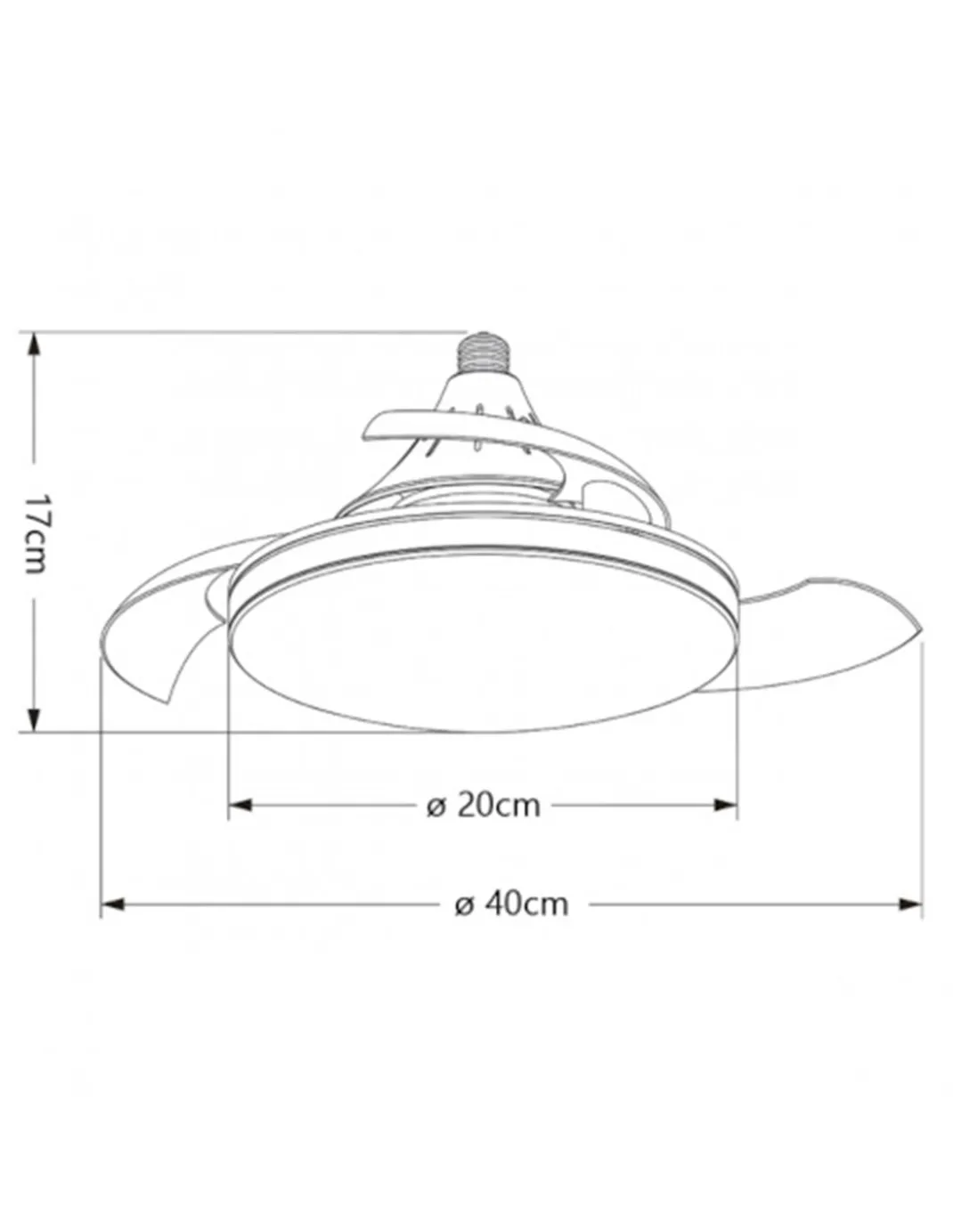 Ventilador de techo con luz Nino - AJP - Aspas retráctiles en blanco con 3 velocidades y temporizador