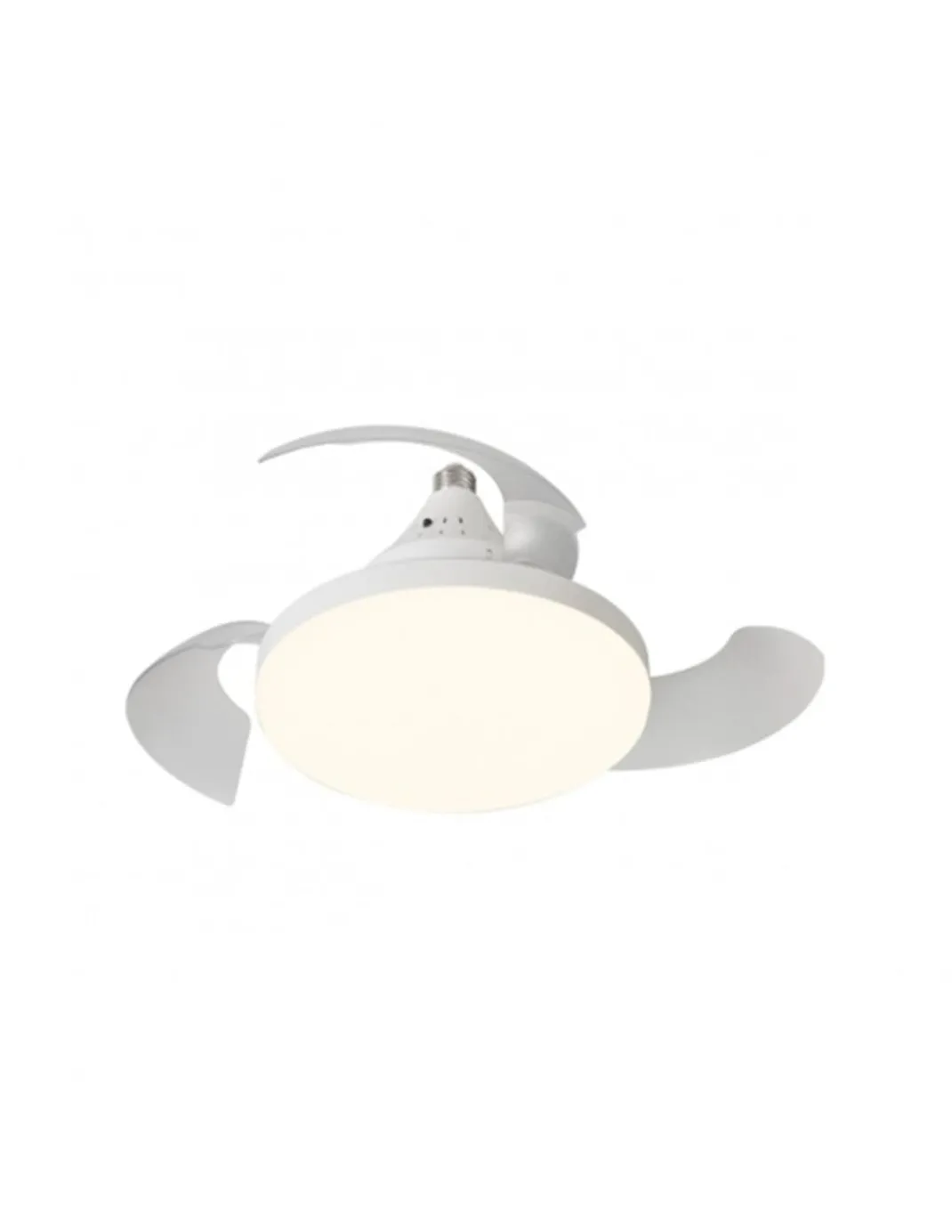 Ventilador de techo con luz Nino - AJP - Aspas retráctiles en blanco con 3 velocidades y temporizador