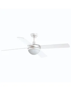 Ventilador de techo con luz Nick - Exo - Novolux Lighting - Ventilador moderno blanco, 3 velocidades