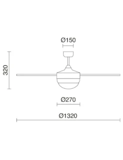 Ventilador de techo con luz Nick - Exo - Novolux Lighting - Ventilador moderno blanco, 3 velocidades
