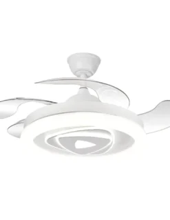 Ventilador de techo con luz Odiel - ALG - Diseño decorativo en blanco con aspas retráctiles y luz regulable