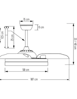 Ventilador de techo con luz Odiel - ALG - Diseño decorativo en blanco con aspas retráctiles y luz regulable