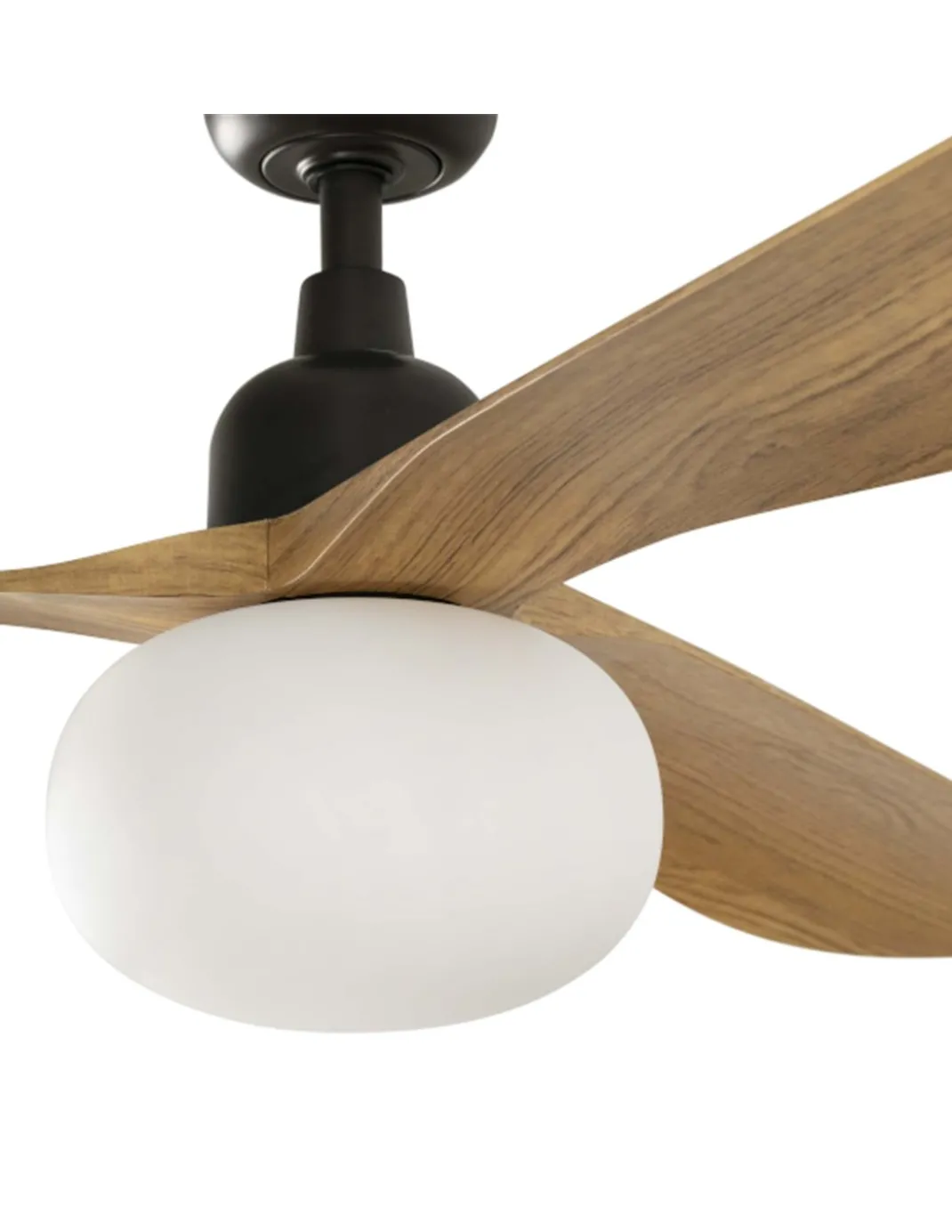 Ventilador de techo con luz Outwood L Smart - Faro - Palas de madera de roble, apto exterior