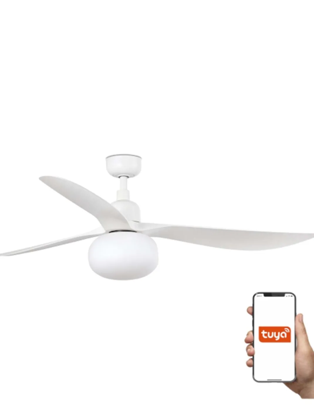 Ventilador de techo con luz Outwood L - Faro - Ventilador Smart (Tuya), blanco, apto para exterior