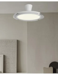 Ventilador de techo con luz Qatar - AJP - Aspas retráctiles en blanco con modo brisa y luz regulable