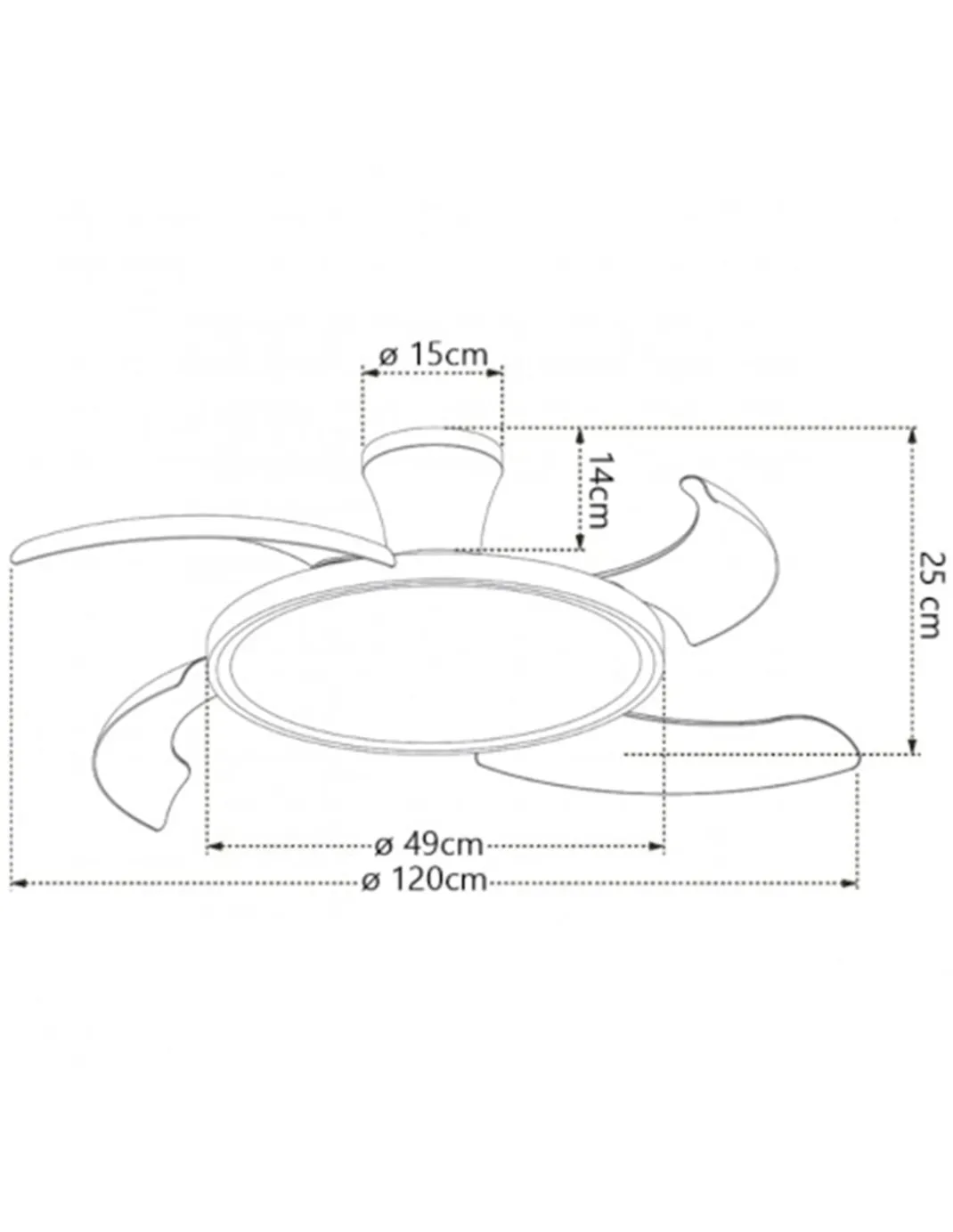 Ventilador de techo con luz Qatar - AJP - Aspas retráctiles en blanco con modo brisa y luz regulable